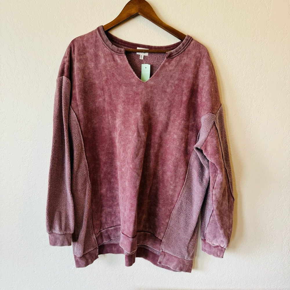 Bke | Pieced Split Neck Pullover - image 1